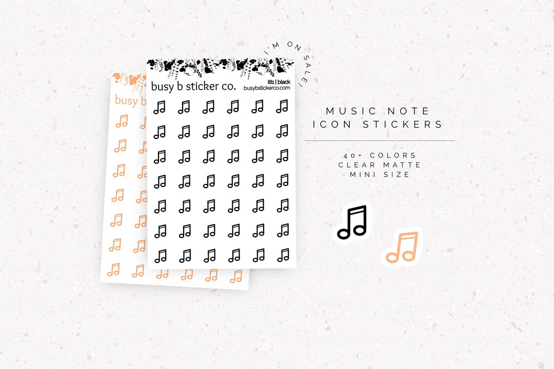 25% OFF | Music Note Icon Stickers | I081 - Etsy