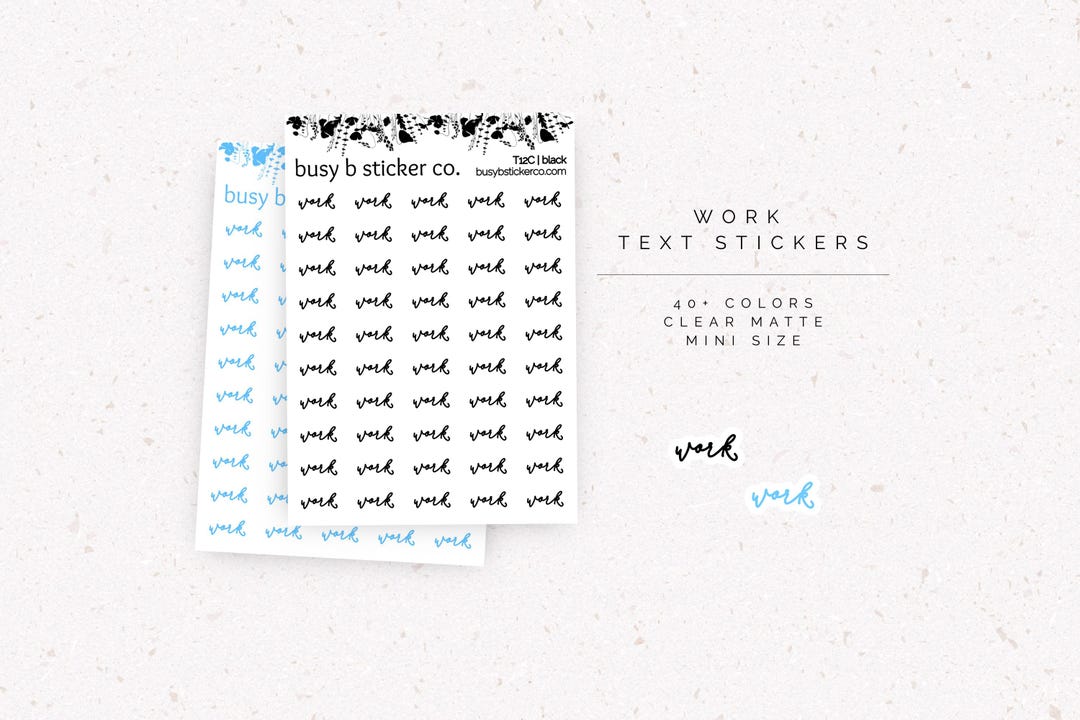 Work Text Stickers | T12C - Etsy