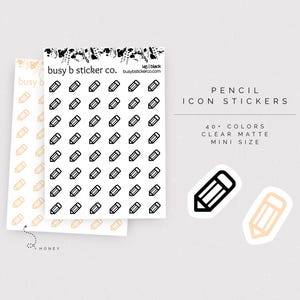 Pegatinas para planificador con icono de lápiz / I45