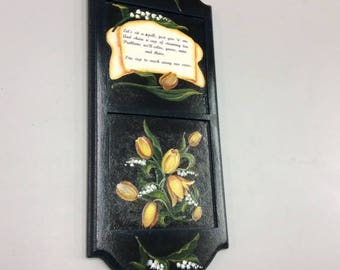 Plaque Painted with Snowdrosps and Tulips