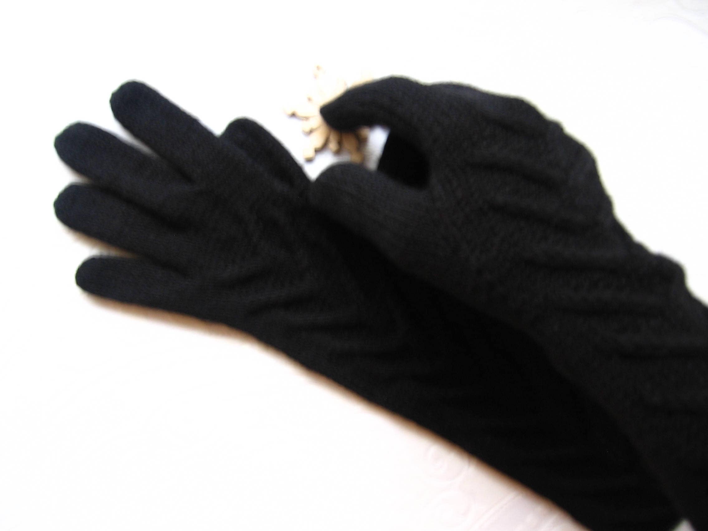 Women's long gloves Winter 100 pure wool Hand knit warm Etsy