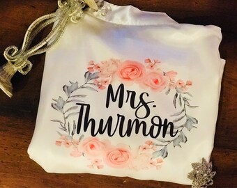 Bridesmaid robes, Bridesmaid robes Satin, Floral Bridesmaid Robes, bridesmaid robes set of, Custom, Personalized, Bridal Robes, Wedding Robe
