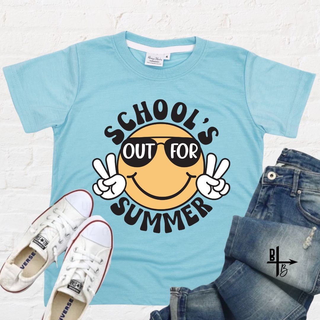 Smiley Face School's Out for the Summer Shirt Kids Last Etsy