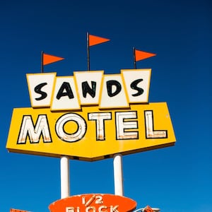 Sands Motel Sign, Route 66 Motel Sign, Mid Century Modern, Retro Photography, Vintage Motel Sign, Vintage Neon Sign, Retro Wall Art