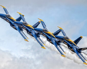 Blue Angels, Aviation Decor, Military Jets, Fighter Jets, Navy Jets, Air Show Photo, Blue Angels Photography, F18 Fighter, Man Cave Art