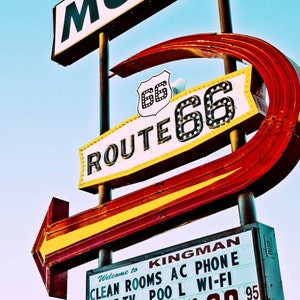 Route 66 Motel Sign Route 66 Decor Mid Century Modern Motel Sign Neon Motel Sign Retro Wall Art Retro Kitchen Decor Vintage Kitchen Decor