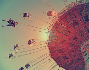 Carnival Art Vintage Fair Swing Whimsical Art Retro Wall Art Carnival Photography County Fair Art Summer Art Nursery Art Retro Wall Decor
