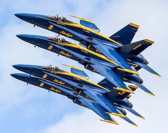Blue Angels, Aviation Photography, Military Wall Art, US Navy Gift, Patriotic Wall Decor, Blue Angels Print, Boyfriend Gift, Dad Gift, F-18