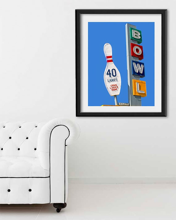 Googie Sign, Mid Century Modern Bowling Alley Sign, Sign