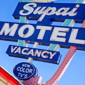 Retro Wall Art Vintage Wall Decor Supai Motel Sign Route 66 Decor Motel Sign Retro Home Decor Mid Century Modern Wall Decor Googie Wall Art