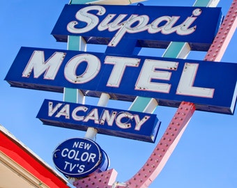 Retro Wall Art Vintage Wall Decor Supai Motel Sign Route 66 Decor Motel Sign Retro Home Decor Mid Century Modern Wall Decor Googie Wall Art