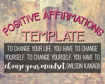 TEMPLATE for Affirmations Workbook/Affirmation Exercise/Affirmations Blank/Affirmations Daily/Think Happy Thoughts/Inspired by Louise Hay