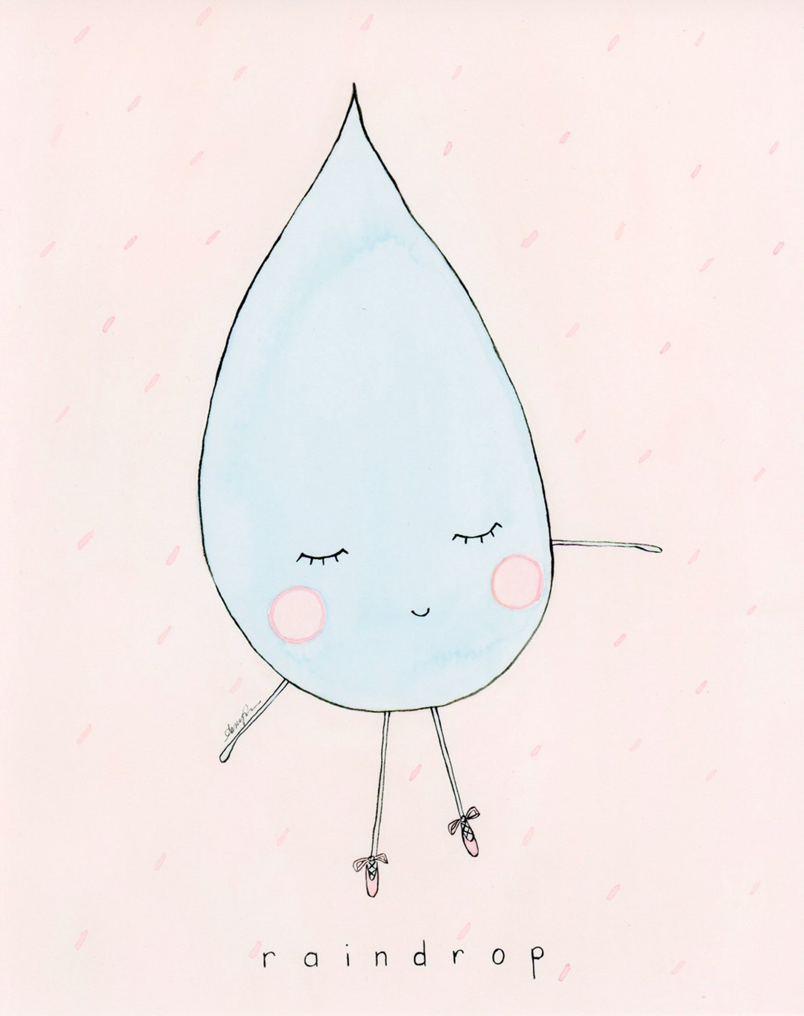 raindrop ballet - watercolor art print raindrop ballet - watercolor art print