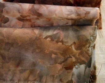 Hand-Dyed Cotton Earth Tones, distressed and dimensional, for art quilts, stitching, mixed media