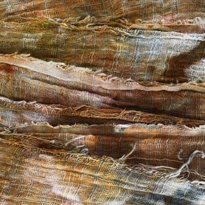 Slubby earthy gauze, hand-dyed and distressed texture for artists, stitchers, and makers