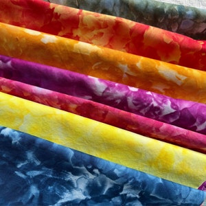 Icy Brights, hand dyed cotton fabric in happy colors