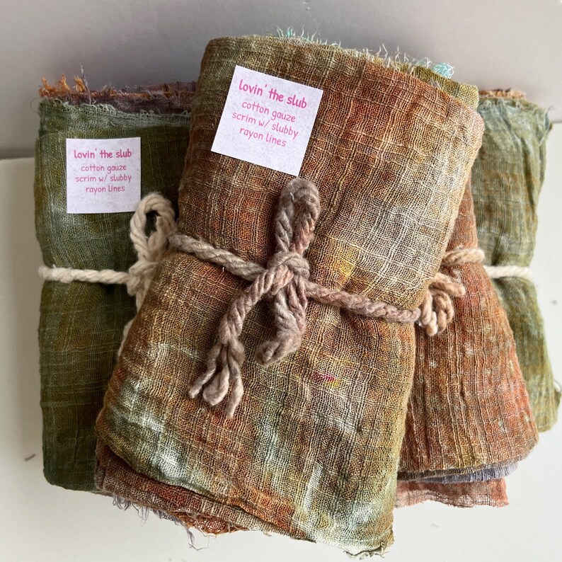 Slubby Gauze, Hand Dyed Textile Distressed for Artists Etsy