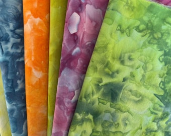 Icy Brights, hand dyed fabric bundle in happy colors