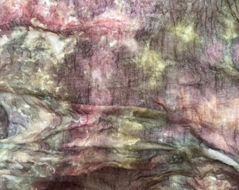 Hand-dyed translucent cotton gauze fabric bundle, sheer texture