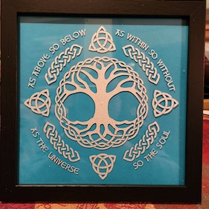 As Above As Below Celtic Tree of Life. Vinyl wall art.