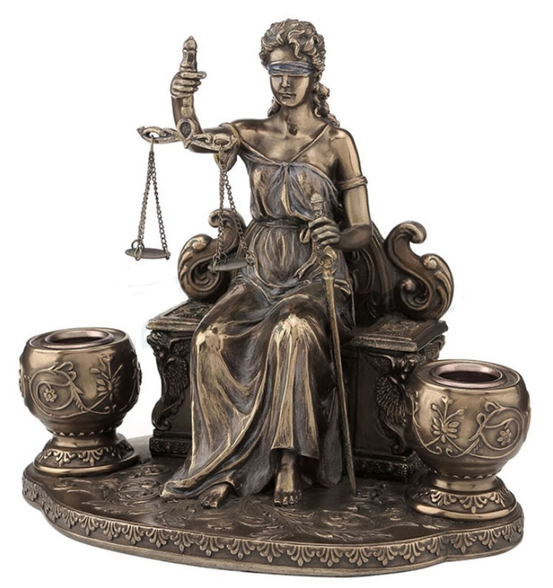 La Justicia Candle Holder Lady Justice Statue Greek Roman Etsy