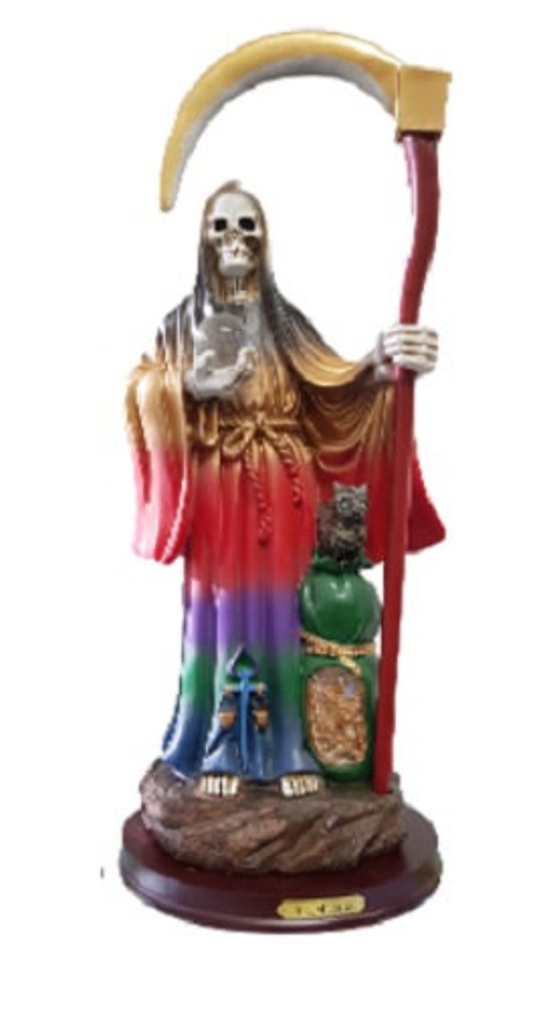 16 Santa Muerte Seven Colors Holy Death Statue Sculpture Etsy