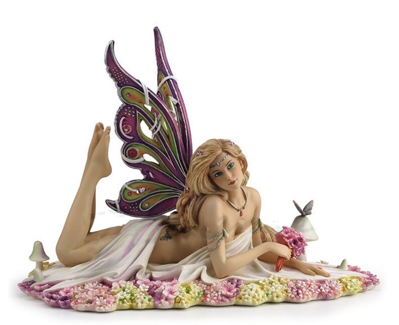 8.25 Jewelled Fairy Petalite Statue Sculpture Fantasy Home Decor