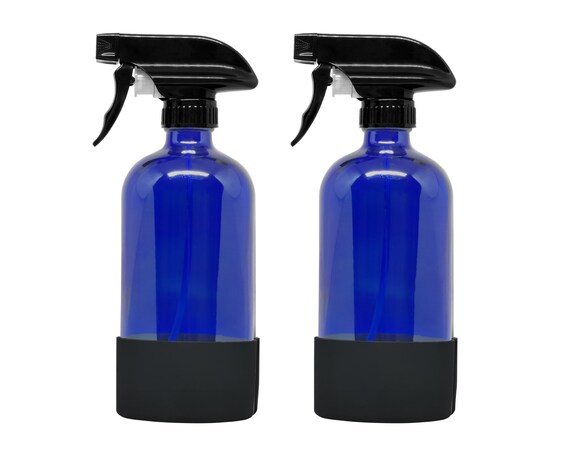 2pack 16oz Glass Spray Bottle With Protective Silicone Sleeve Refillable  Bathroom Spray for Essential Oils, Kitchen Cleaner Amber/clear 