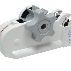 MTX-03 MINI Tape Dispenser - 1in Core Tapes, Automatic Tape Cutter with Watermill Tech - Floral Tape - Office Tape - Self Cutting Tape White