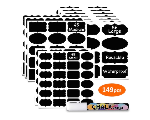 Peel and stick chalkboard labels