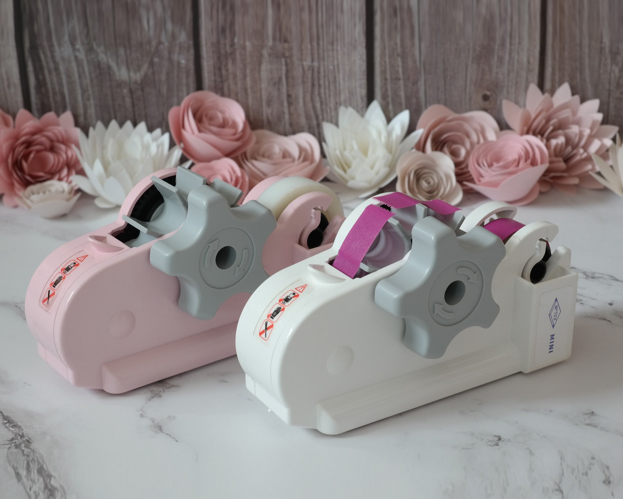 MTX-03 MINI Tape Dispenser 1in Core Tapes, Automatic Tape Cutter With  Watermill Tech Floral Tape Office Tape Self Cutting Tape 