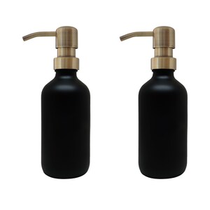2pk - 8oz Matte Black Glass Soap Dispenser