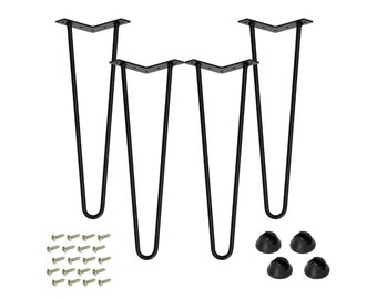 Heavy Duty Hairpin Legs - Sturdy Metal Table Legs - DIY Black Hair Pin Legs - Coffee Table Legs - Bench Legs - End Table Legs (CA)