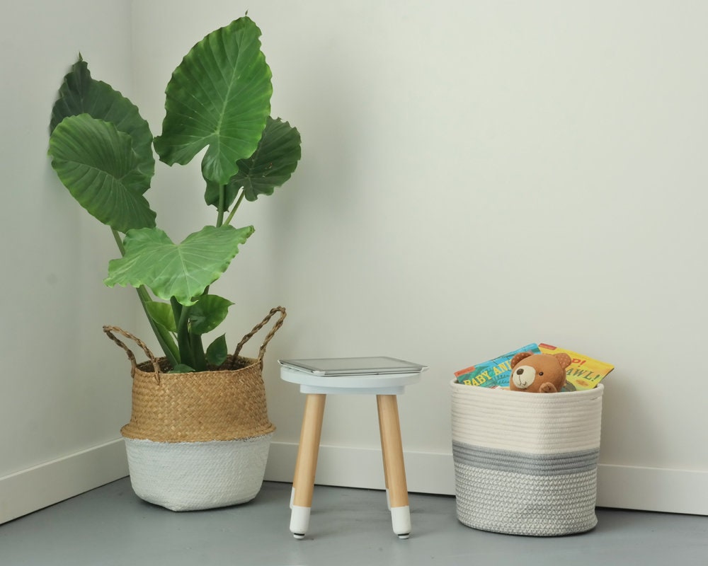 Cotton Rope Basket Premium Blanket Basket Living Room Etsy