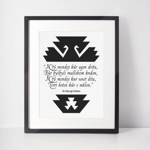 At Gjergj Fishta / Atdheut - Fatherland / Poezi shqiptare / Albanian Eagle / Kosova / Digital Vector Poster