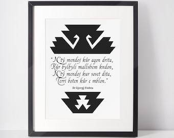 En Gjergj Fishta / Atdheut - Patria / Poezi shqiptare / Águila albanesa / Kosovo / Vector digital Póster