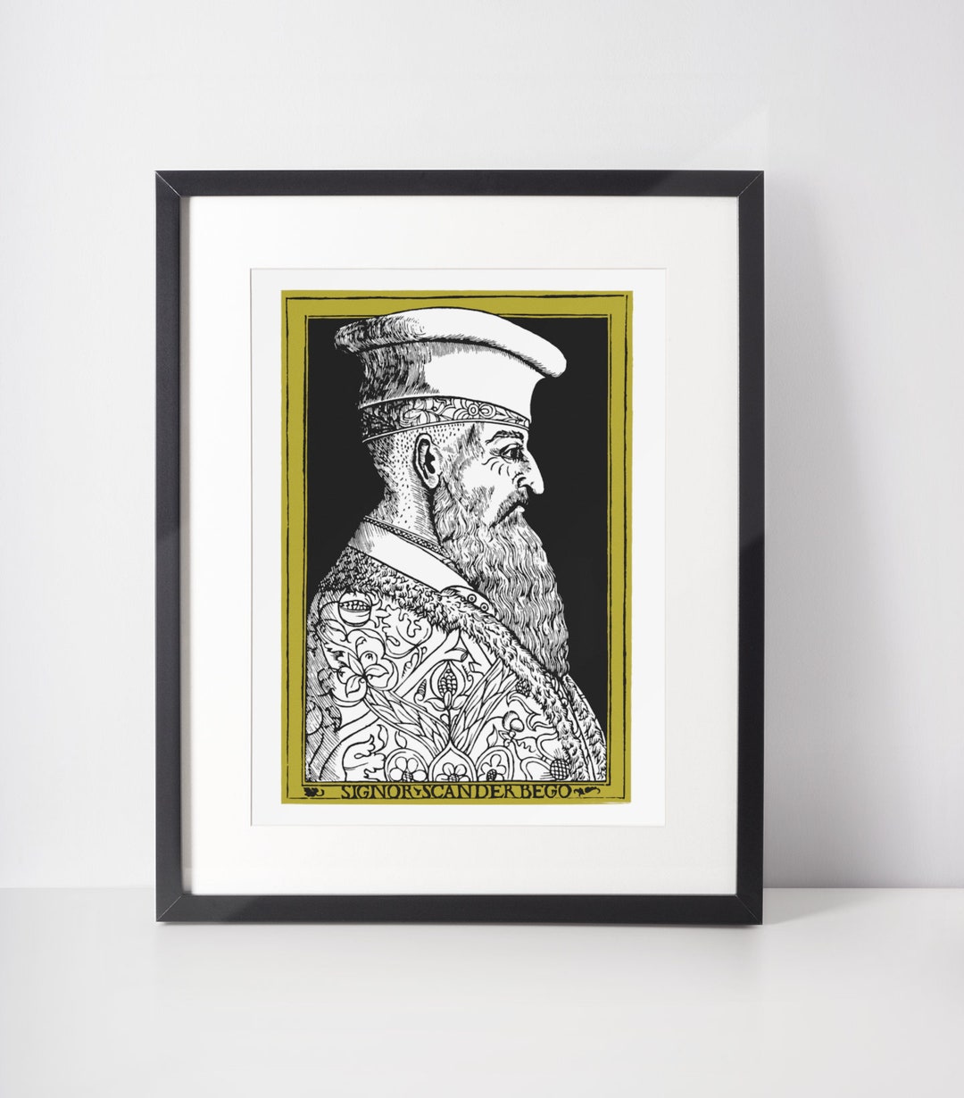 Scanderbeg Portrait Poster: Prince of Epirus Vector Art (PDF Files) - Etsy