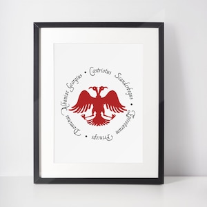 Skanderbeg&#39;s  flag - Kastrioti Flag / double-headed eagle / Albanian Eagle / Kosova / Digital Vector Poster