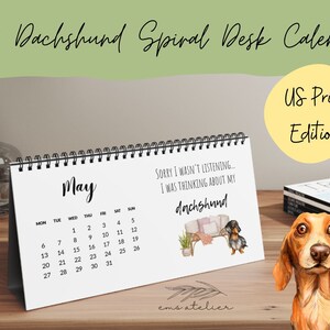 Dachshund 2024 Desk Calendar Spiral Dog Sayings