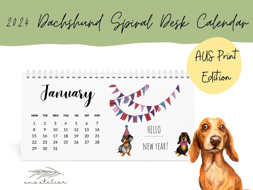 Dachshund Desk Calendar 2024 Spiral Dog Sayings Etsy