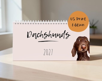 2027 Dachshund Desk Calendar Spiral Dog Sayings US