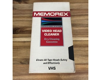 Limpiador de cabezales de video con sistema de protección Memorex Limpieza en seco de casetes VHS