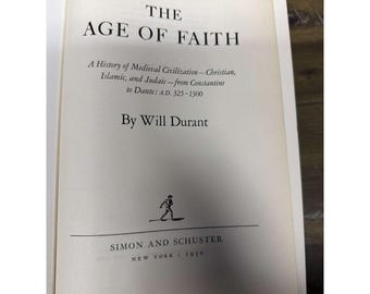 La era de la fe Will Durant 1950 2.ª impresión Historia de la civilización HC