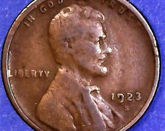 SEE PICTURES 1923-S LINCOLN WHEAT PENNY IN VERY FINE CONDITION