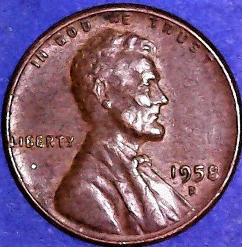 1958D Lincoln Wheat Penny Number G12 Extremely Fine condition Free U S Shipping *