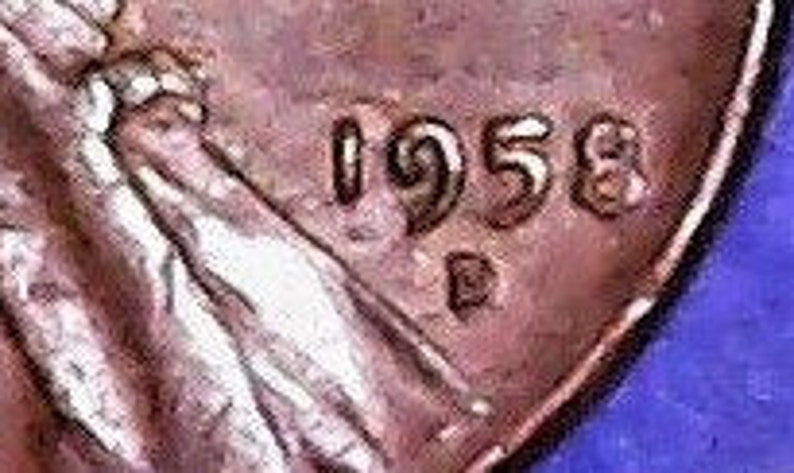 1958D Lincoln Wheat Penny Number G12 Extremely Fine condition Free U S Shipping *