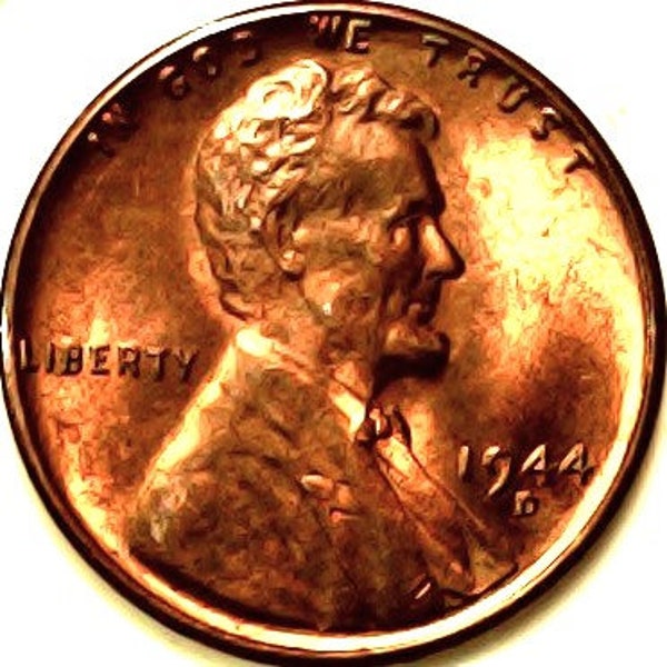 1944D Lincoln Wheat Penny Number G8B in Uncirculated condition   ...... Free U S Shipping