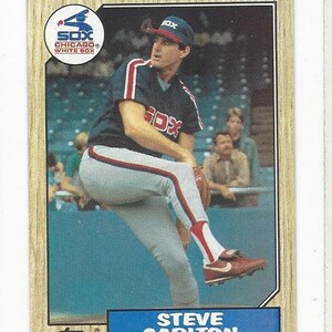 1987 STEVE CARLTON Chicago WHlTE SOX Original Vintage Topps Baseball Card Number 718 in Excellent Condition     ..... Free U S Shipping