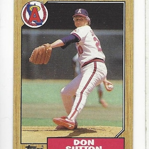 1987 DON SUTTON Los Angeles ANGELS Vintage Topps Baseball card Number 673 in Excellent condition ..... Free U S Shipping