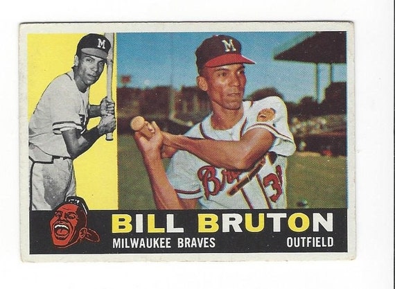 1960 BILL BRUTON Milwaukee BRAVES Vintage Topps Baseball Card